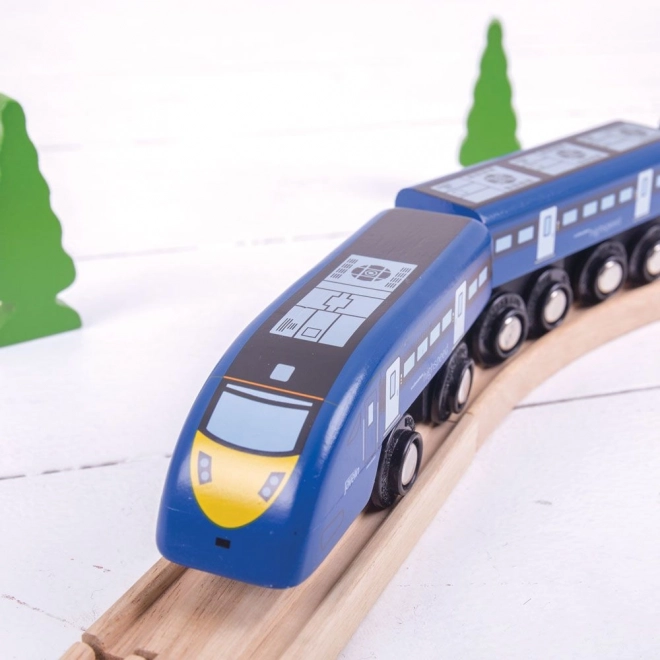 Hurtigtog træ blå Bigjigs Rail
