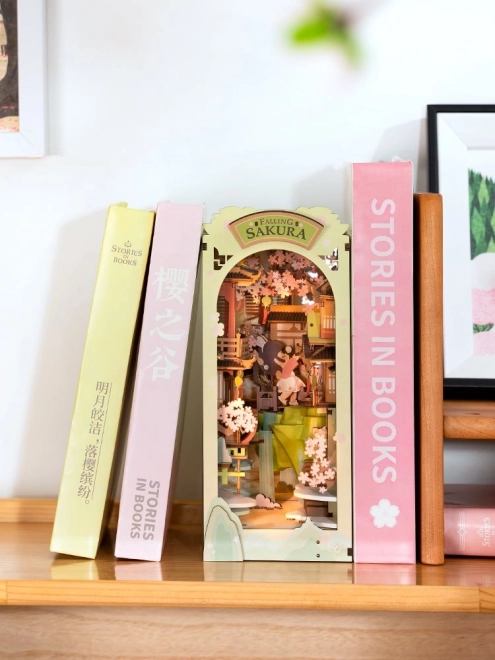 RoboTime 3D Puzzle Bogstøtte "Falling Sakura" (træ)