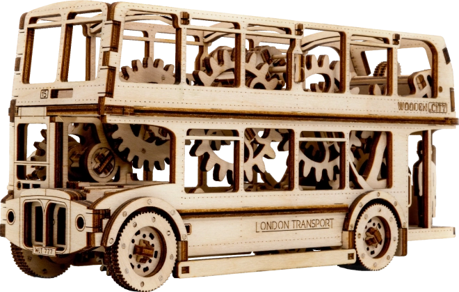 Træ 3D‑puslespil – Londonbus