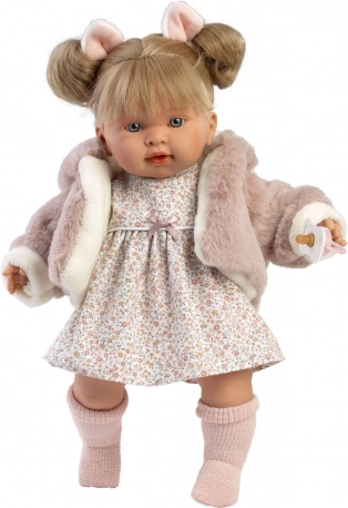 Llorens Alexandra realistisk talende dukke med lyde, blød krop 42 cm