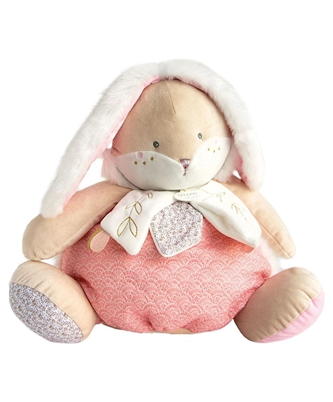 Doudou lyserød kanin med opbevaringsrum til pyjamas 38 cm