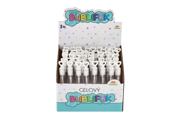 Mini sæbebobler 5 ml gel, hvid, bryllup 10,5 cm