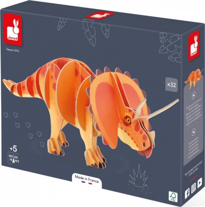 3D puslespil Triceratops fra Janod
