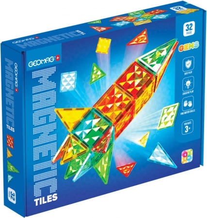 Magnetisk byggesæt GEOMAG Gems Rocket – 32 dele