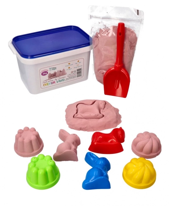 ADAM TOYS Kinetisk sand lyserød 2 kg + forme og skovl