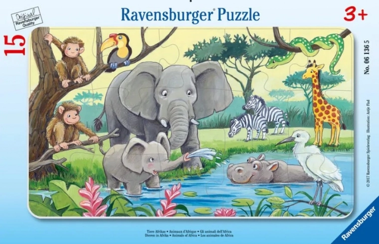 Ravensburger puslespil Afrikas dyr 15 brikker