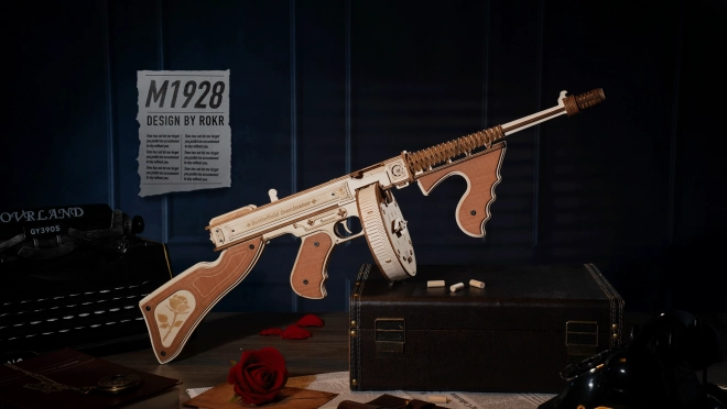 RoboTime 3D Træ Mekanisk Puslespil Tommygun
