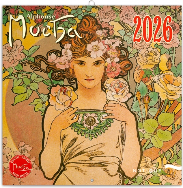 Notesblok Kalender Alfons Mucha 2026