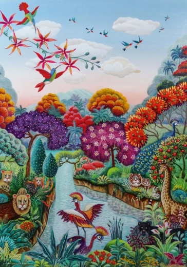 Heye puslespil Eksotisk have: Blomsternes paradis 500 brikker