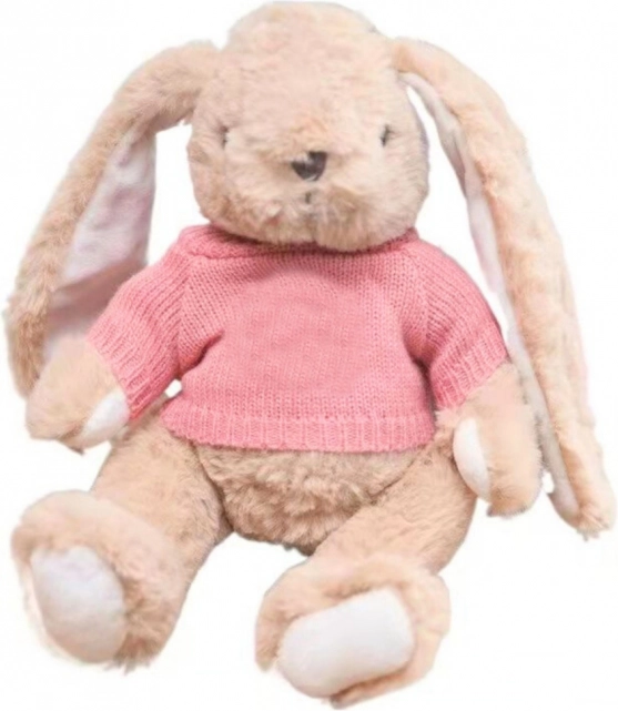 Plysbamse-kanin i lyserød sweater 22 cm