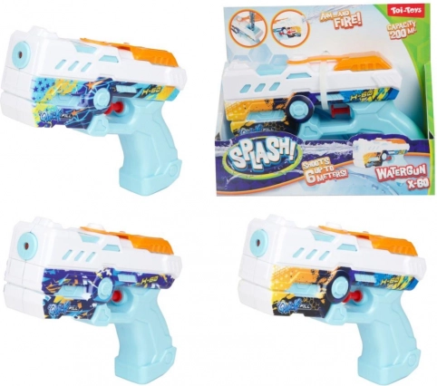 Vandpistol i plast 16 cm – 3 farver