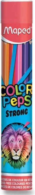 Farveblyanter MAPED Color’Peps Strong i metalrør, 12 stk.