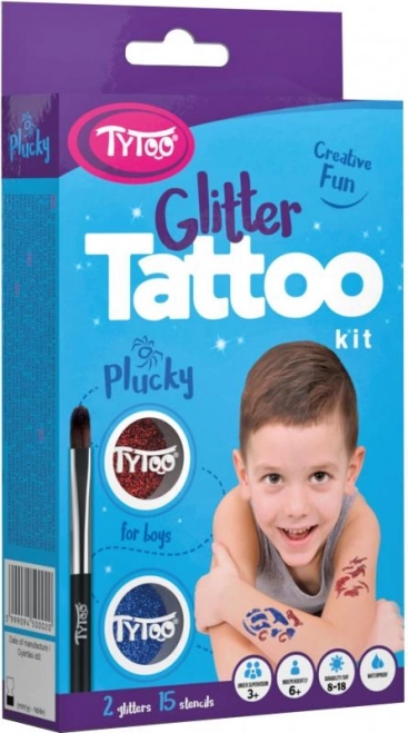 TyToo Plucky sæt af glitrende tatoveringer til drenge