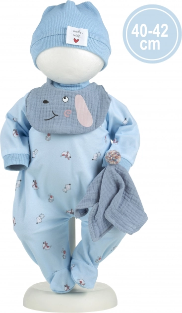Dragt til dukke spædbarn New Born størrelse 40-42 cm med tilbehør