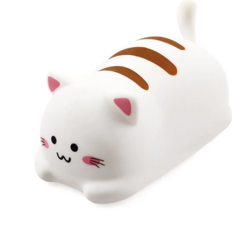 Natlampe POKKY Happy Kitty i silikone med fjernbetjening