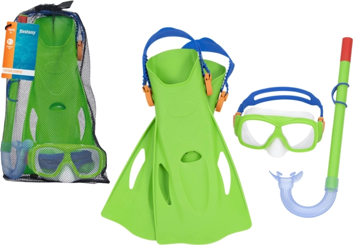 Bestway dykker­sæt med maske, snorkel og finner – Grøn