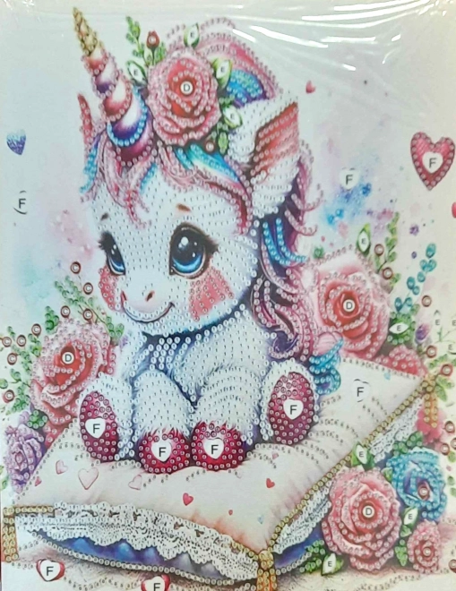 NORIMPEX Diamantmaling på lærred Blomsterenhjørning 23x30cm