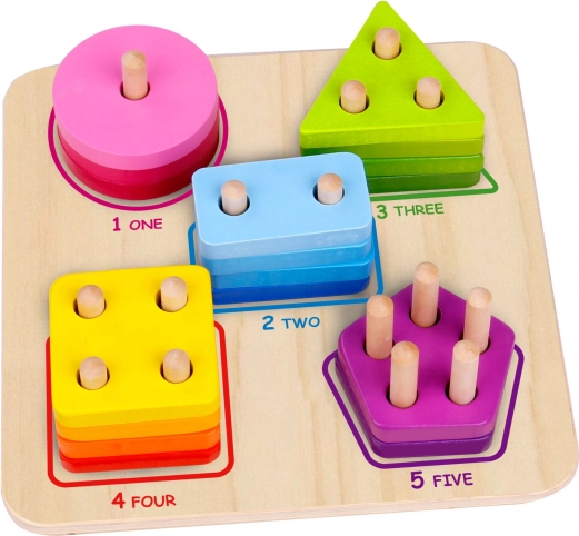 Tooky Toy træ-geometrisk sorter til at lære former og tal