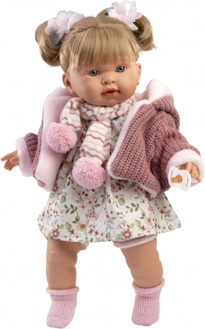 Realistisk dukke Llorens Alexandra med lyde, blødt krop, 42 cm
