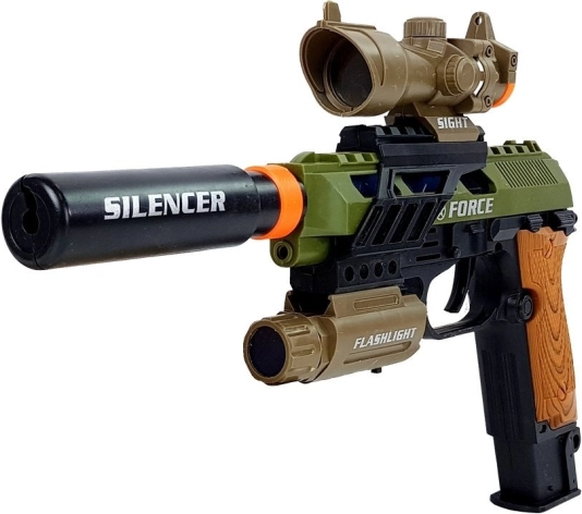 Realistisk pistol med lys og lyde