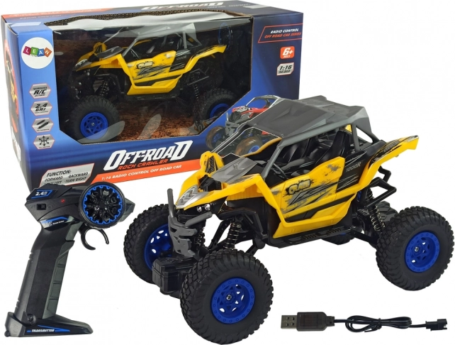 RC offroad-bil med fjernbetjening gul 1:16