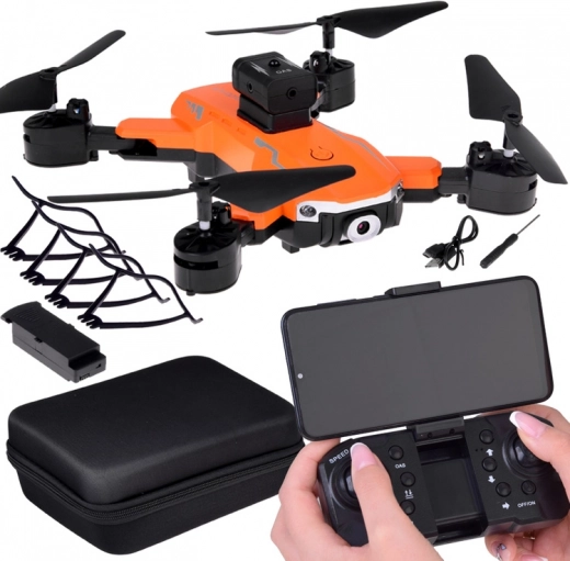 Sammenklappelig drone med fjernbetjening og LED-belysning