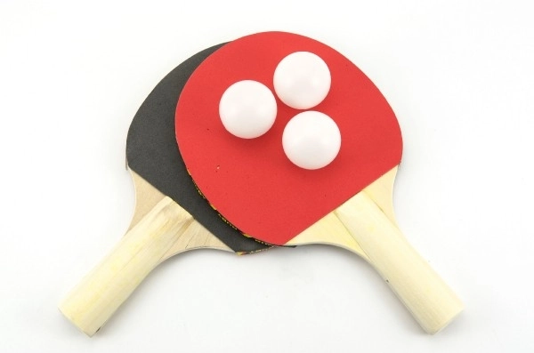 Sæt til bordtennis 2 bat + 3 bolde på kort 18x29cm