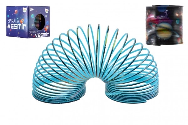 Spiral/Fjeder univers plast diameter 6,5cm 2 farver i æske 7x7x7cm