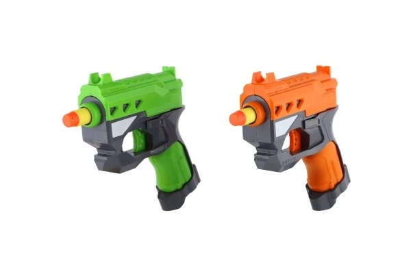 Pistoler 2 stk 12 cm plast til skumammunition + 6 stk ammunition på kort