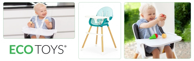 Ecotoys Spisestol 2-i-1 turkis