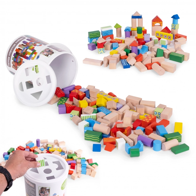Træ byggesæt til børn med sorteringsbeholder ECOTOYS
