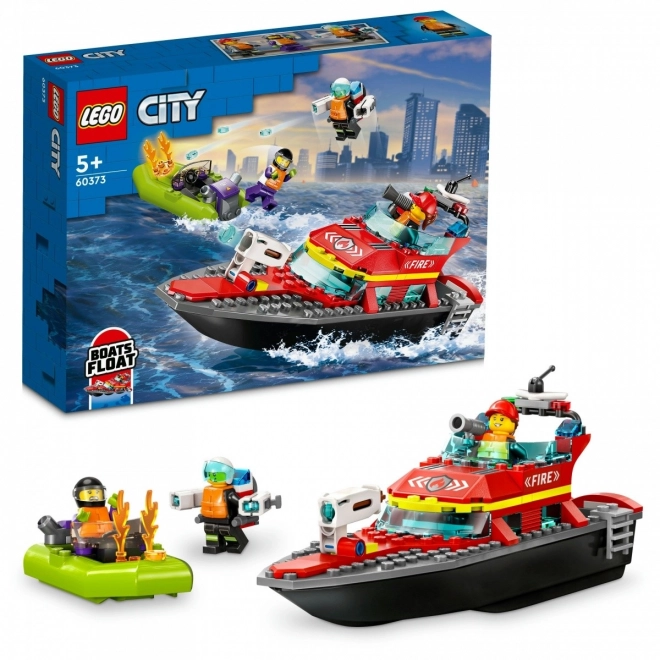 LEGO® City 60373 Brandmandsredningsbåd og jolle