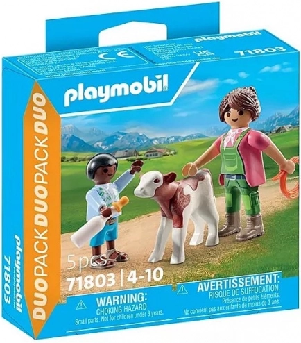 Playmobil DuoPack landhusholderske med barn og kalv