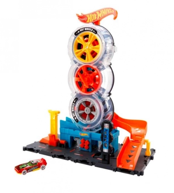 Hot Wheels garage med racerløbsspor