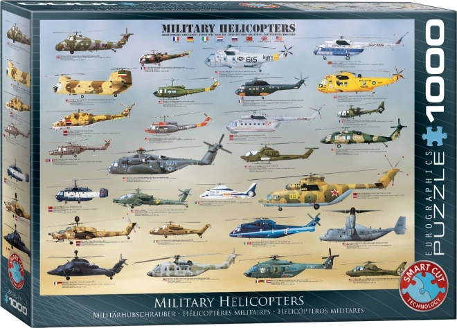 Puslespil Militærhelikoptere 1000 Brikker