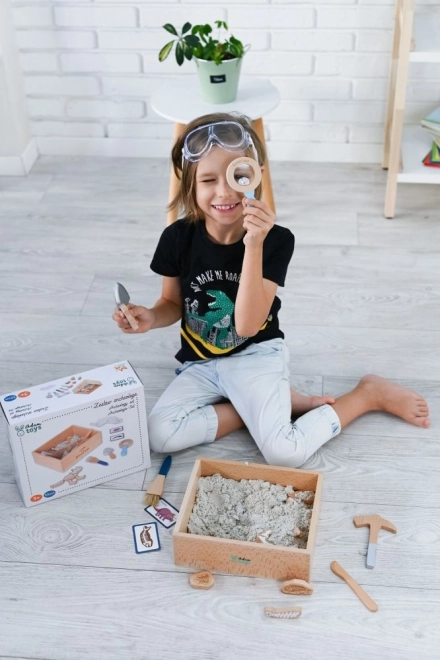 Arkæologisk sæt til børn med kinetisk sand