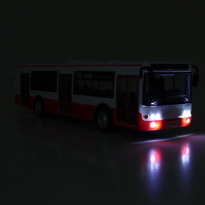 Bus som meddeler stoppesteder på tjekkisk 28 cm