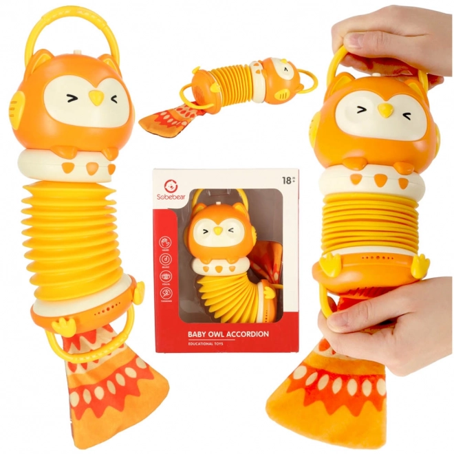 Børneakkordeon Ugle orange