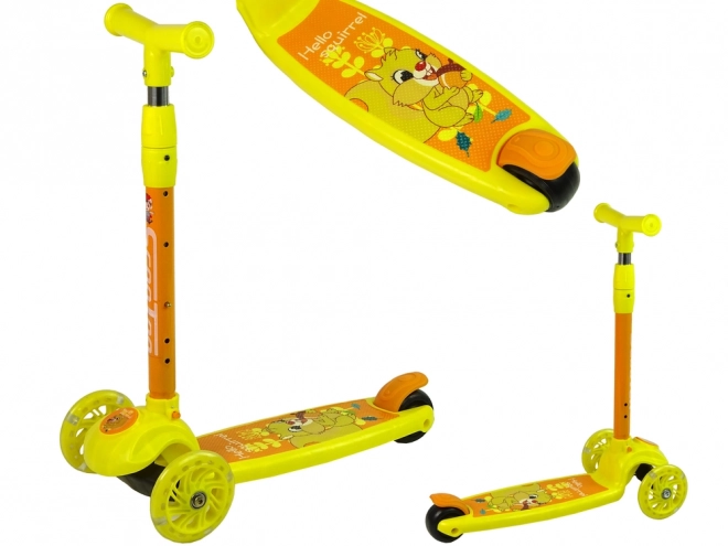 Trekantscooter Balance Scooter Lysende hjul Gul egern