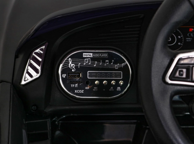Audi R8 elektrisk legetøjsbil sort med fjernbetjening, EVA hjul, langsom start og MP3 LED
