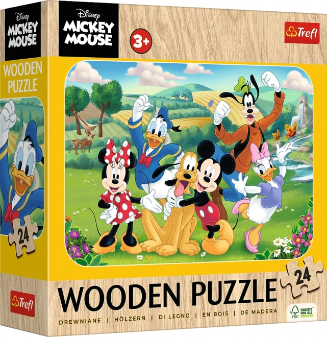Træpuslespil MICKEY OG VENNER 24 brikker
