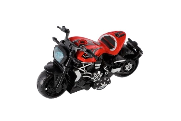 Motorcykel metal/plast 10 cm til tilbagespænding mix farver