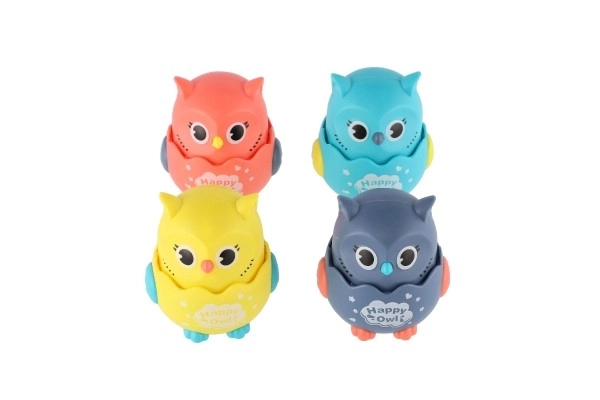 Sovy Happy Owl plastik 7x8 cm kørende
