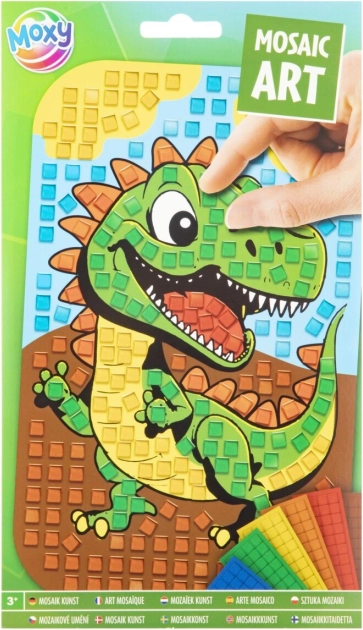 Kreativt mosaiksæt dinosaur – metallisk mosaik A5