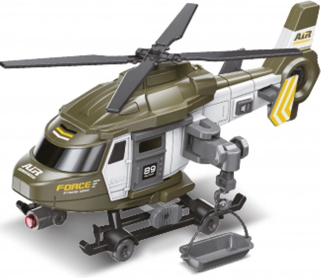 Militærhelikopter med effekter