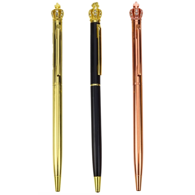 Automatisk metalpen Krone blæk blå 1,0 mm