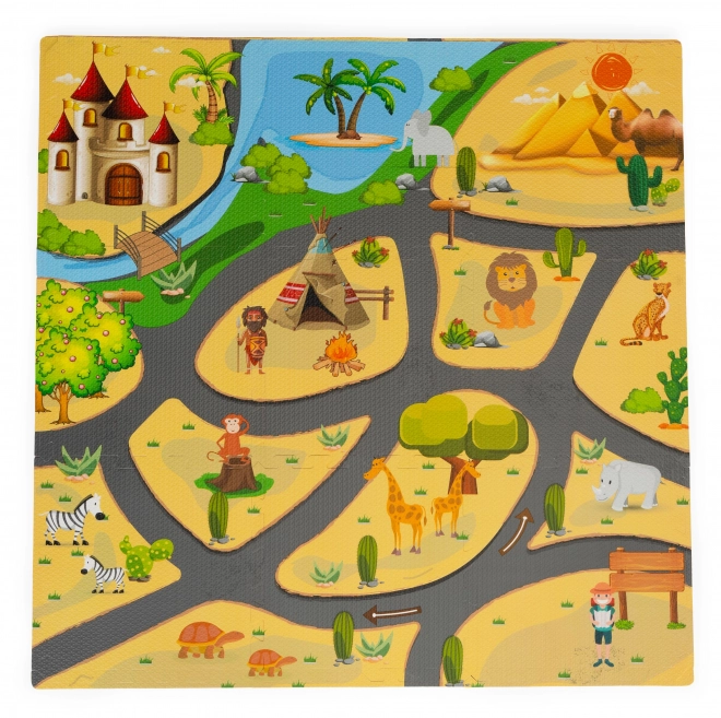 ECOTOYS Skum puslespil Safari med kant