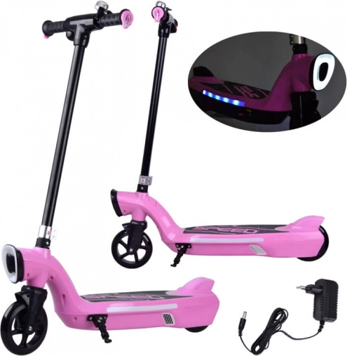 Elektrisk scooter med LED-belysning – Rosa