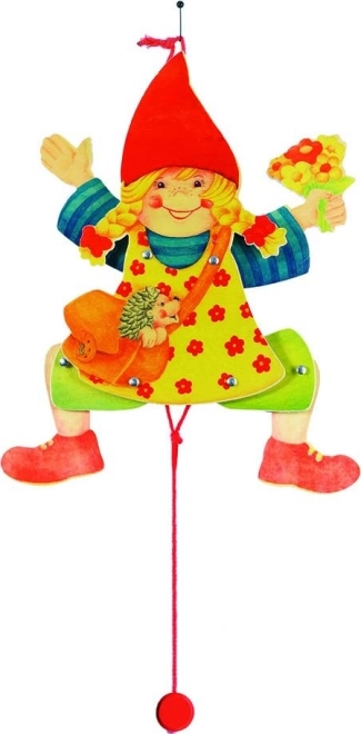 Træ-træklegetøj Jumping Jack – pige GOKI