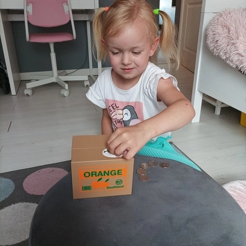 Mønttyv - sparegris på batterier - Kat